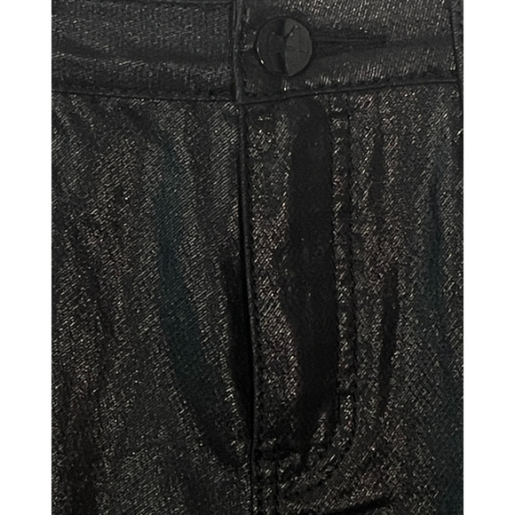 3-FOR-$30 V Cristina Sz 10 Black Jeans Straight Leg Black Shiny Synthetic Fabric - Picture 4 of 8